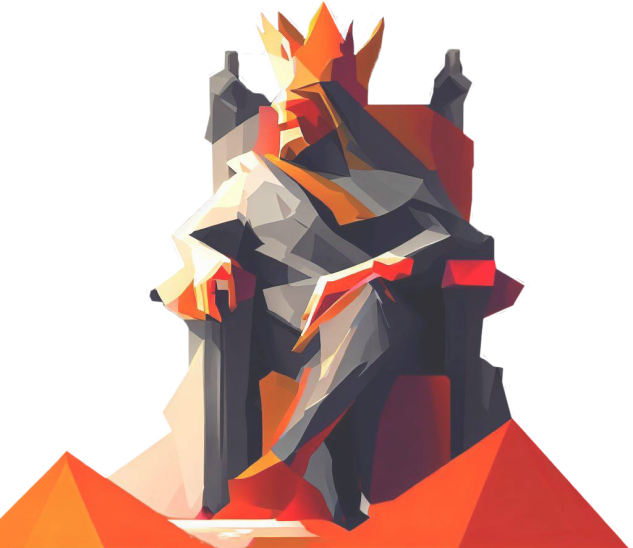 king sitting on the chair